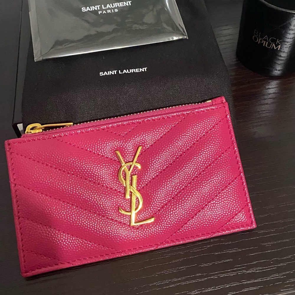🌸YSL Monogram Fragment zip cardholder🌸